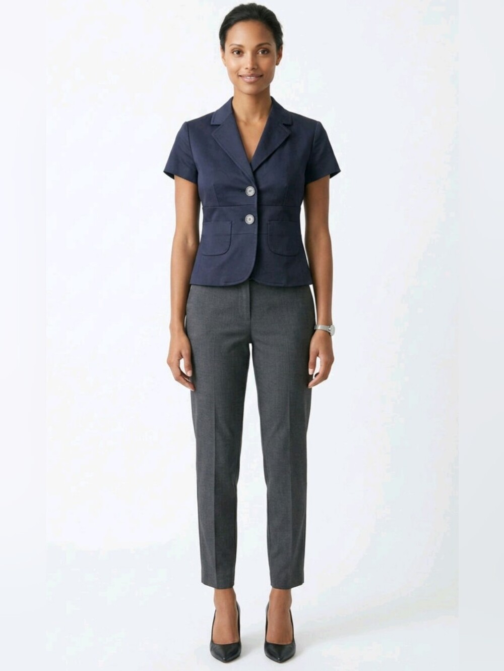 LOFT Women's Short Sleeve Cotton Blazer Size SP